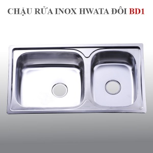 Chậu rửa chén inox 2 hộc Hwata BD1 chau-rua-chen-inox-2-hoc-hwata-bd1
