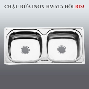 Chậu rửa chén inox 2 hộc Hwata BD3 chau-rua-chen-inox-2-hoc-hwata-bd3