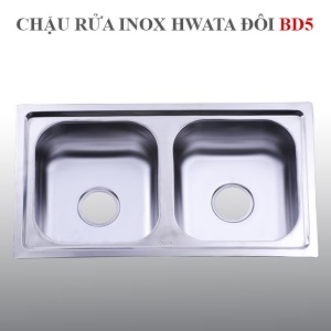 Chậu rửa chén inox 2 hộc 1 cánh Hwata BDC5 chau-rua-chen-inox-2-hoc-1-canh-hwata-bdc5