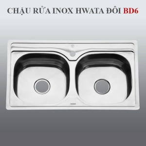 Chậu rửa chén inox 2 hộc Hwata BD6 chau-rua-chen-inox-2-hoc-hwata-bd6