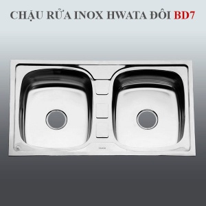 Chậu rửa chén inox 2 hộc Hwata BD7 chau-rua-chen-inox-2-hoc-hwata-bd7