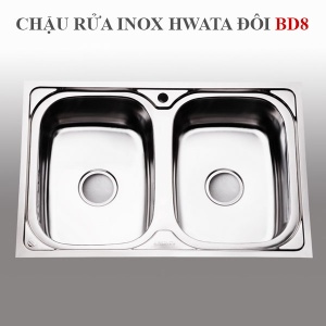 Chậu rửa chén inox 2 hộc Hwata BD8 chau-rua-chen-inox-2-hoc-hwata-bd8