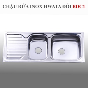Chậu rửa chén inox 2 hộc 1 cánh Hwata BDC1 chau-rua-chen-inox-2-hoc-1-canh-hwata-bdc1