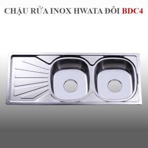 Chậu rửa chén inox 2 hộc 1 cánh Hwata BDC4 chau-rua-chen-inox-2-hoc-1-canh-hwata-bdc4