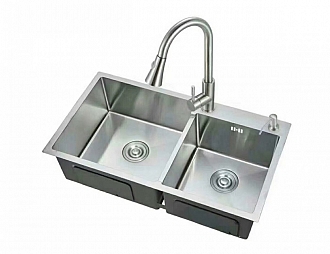 Chậu rửa inox dạng đúc 2 hộc Hwata BDV2 chau-rua-inox-dang-duc-2-hoc-hwata-bdv2